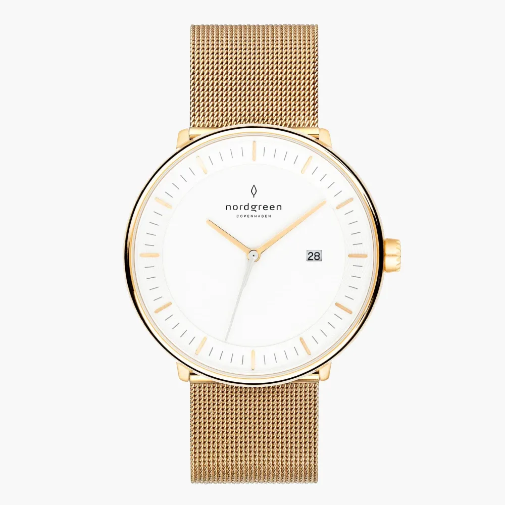 【Nordgreen】Philosopher哲學家 香檳金系列米蘭帶腕錶36mm  禮物  手錶(PH36GOMEGOXX)