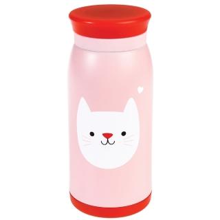 【Rex London】不鏽鋼兩用保溫/保冷水瓶/350ML 迷人貓咪(RL27850)
