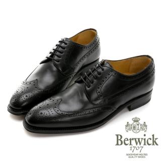 【GEORGE 喬治皮鞋】Berwick 西班牙進口-固特異手工縫線尖頭翼紋德比鞋 -黑 435035KM-10