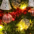 【摩達客】耶誕_台製迷你1尺 30cm 裝飾聖誕樹(銀鐘糖果球系+LED20燈銅線燈-暖白光/USB電池兩用充電)