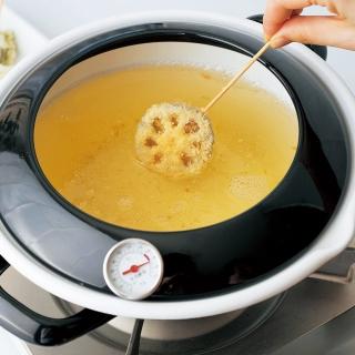 【FUJIHORO 富士琺瑯】官方直營 Frying Pot系列-琺瑯炸鍋24cm/2.8L(附溫度計)