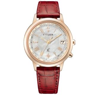 【CITIZEN 星辰】xC 廣告款永恆韶光限量光動能電波鈦金屬女錶-36mm(CB1105-02W)