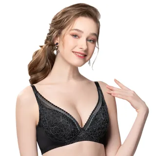 【Swear 思薇爾】羅芙娜系列B-E罩蕾絲集中包覆女內衣(黑色)