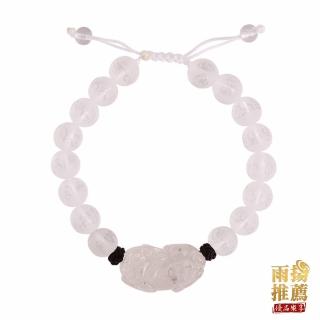 【雨揚】六字真言白水晶貔貅手鍊