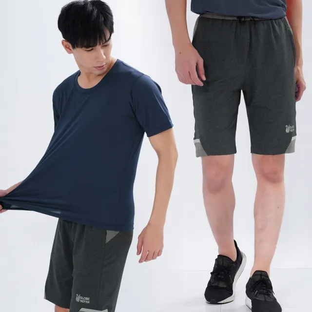 【遊遍天下】男款抗UV防曬涼感吸濕排汗運動短褲藍球褲(M-3L)