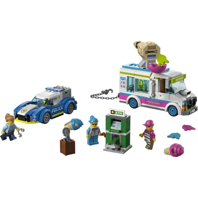 【LEGO 樂高】城市系列 60314 冰淇淋卡車警匪追逐戰(玩具車 警察車)