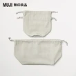 【MUJI 無印良品】牛津布便當束口袋/圓底/米色