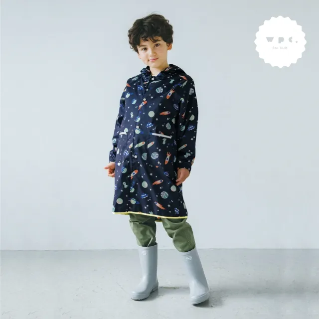 【w.p.c】空氣感兒童雨衣/超輕量防水風衣 附收納袋(太空探險L)