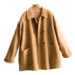 【米蘭精品】100%羊毛大衣毛呢外套(寬鬆短款雙面防寒保暖女外套3色74bi70)