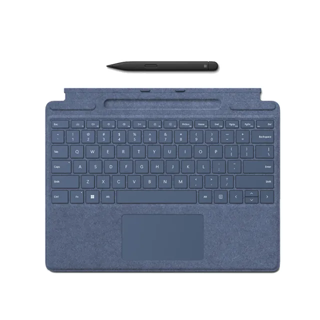 【Microsoft 微軟】Surface Pro 特製版專業鍵盤蓋+第2代超薄手寫筆(墨黑/冰藍/白金/緋紅/寶石藍/森林綠)