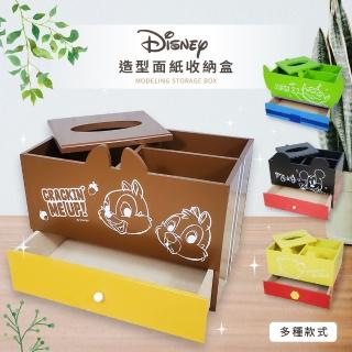 【收納王妃】迪士尼 造型面紙收納盒 辦公收納 桌上收納 奇奇蒂蒂/米奇/三眼怪(24x15x19.4cm)