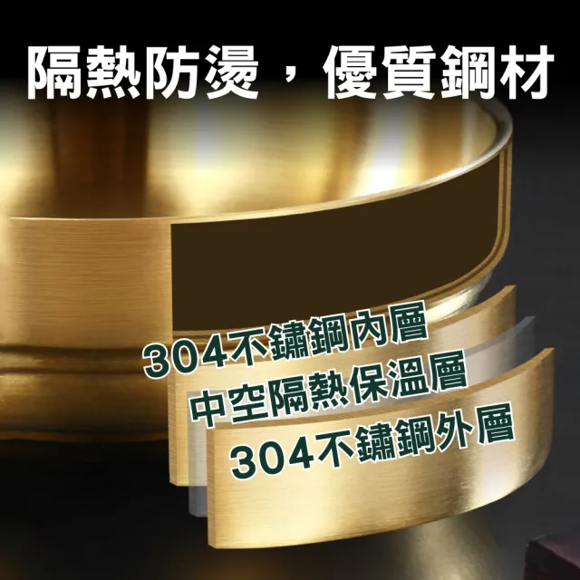 【新錸家居】加厚中空防燙隔熱☆2入13.5cm-304不鏽鋼多功能韓式碗小菜碟(圓形調味料盤子醬料泡麵餐具)