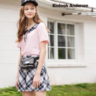 【Kinloch Anderson】英倫風袋口荷葉格紋褲裙 金安德森女裝(藏青)