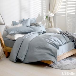 【La Belle】《爵士典範》雙人天絲滾邊刺繡防蹣抗菌吸濕排汗兩用被床包組(四色任選) 涼被/冷氣毯