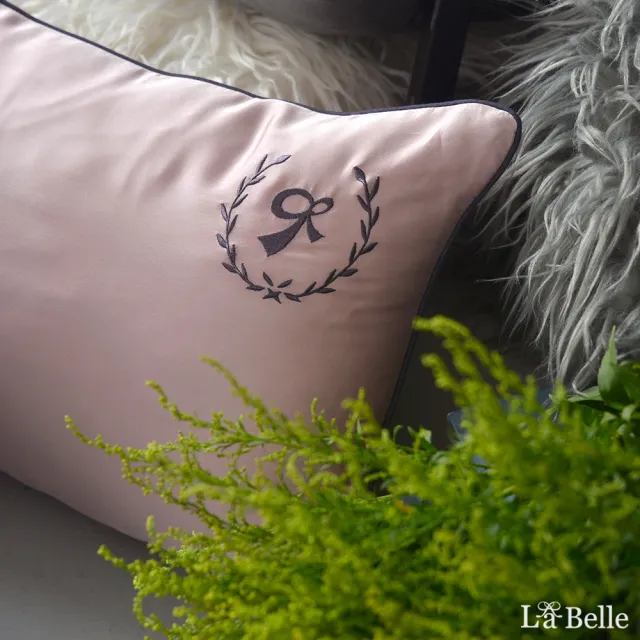 【La Belle】《爵士典範》加大天絲滾邊刺繡防蹣抗菌吸濕排汗兩用被床包組(四色任選)