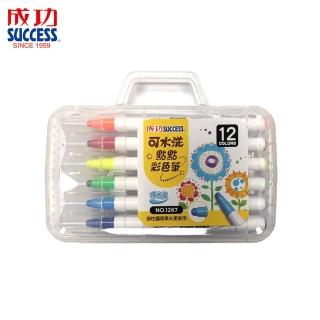 【SUCCESS 成功】NO.1267 可水洗點點彩色筆 12色