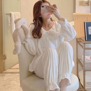 【BBHONEY】保暖睡衣甜美 加厚法蘭絨睡衣 居家服套裝(網美必備款)