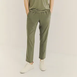 【Hang Ten】男裝-恆溫多功能-REGULAR FIT四面彈內鬆緊帶長褲(綠)