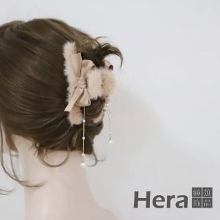 【HERA 赫拉】ll現貨ll秋冬毛絨珍珠流蘇鯊魚夾/髮夾-2色 H110120326(現貨瘋搶中)