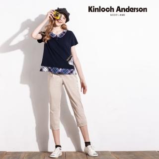 【Kinloch Anderson】金安德森女裝 飾帶反摺八分褲(卡其)