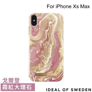 【iDeal Of Sweden】iPhone Xs Max 6.5吋 北歐時尚瑞典流行手機殼(戈爾登霞紅大理石)