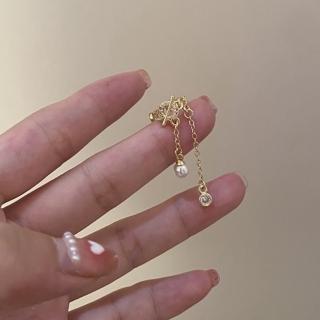 【NDM 南大門】珍鑽吊墜 不對稱耳骨夾式耳環無耳洞耳扣耳夾耳窩夾(1個入)