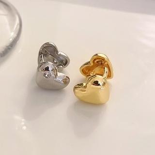 【NDM 南大門】心心相印 不對稱耳骨夾式耳環無耳洞耳扣耳夾耳窩夾(右耳1個入)
