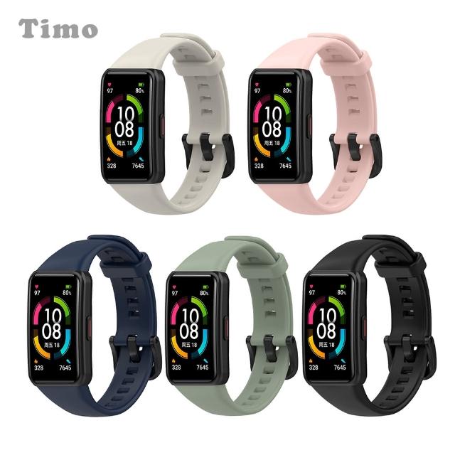 【TIMO】華為 HUAWEI Band6 純色矽膠錶帶