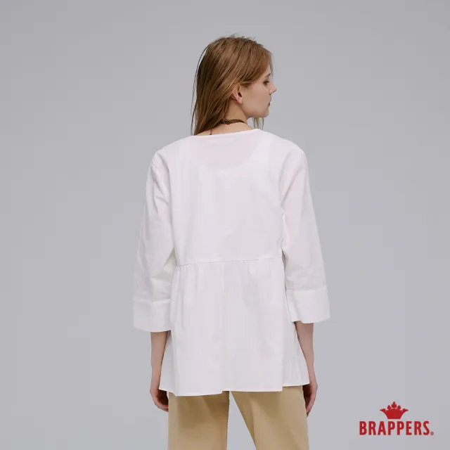 【BRAPPERS】女款 氣質V領細褶襯衫(米白)