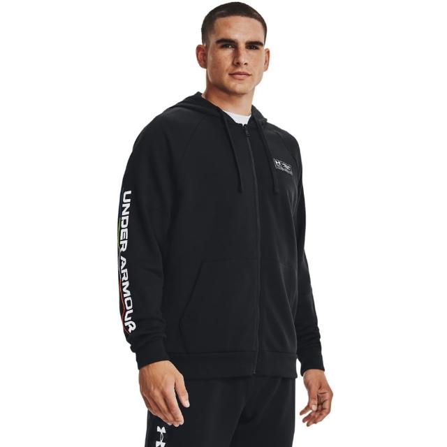 【UNDER ARMOUR】UA官方直營 男 Rival Fleece連帽外套_1370344-001(黑)