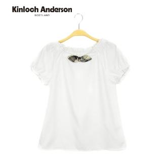 【Kinloch Anderson】金安德森女裝 剪接連袖蝴蝶上衣(白)