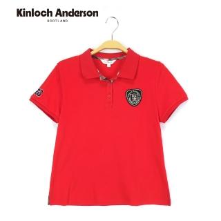 【Kinloch Anderson】徽章半開襟POLO衫上衣 金安德森女裝(紅)