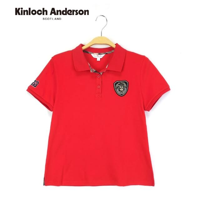 【Kinloch Anderson】徽章半開襟POLO衫上衣  金安德森女裝(紅)