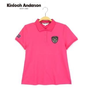 【Kinloch Anderson】徽章半開襟POLO衫上衣 金安德森女裝(粉紅)