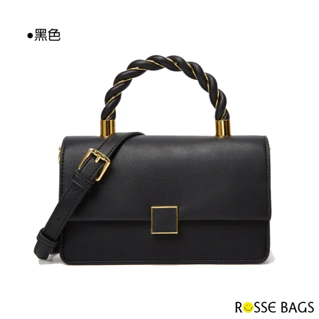 【Rosse Bags】韓版設計麻花手提肩背包(現+預  白色 / 黃色 / 灰藍色 / 黑)