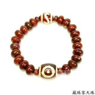 【藏珠家】紅玉髓日月天珠手鍊