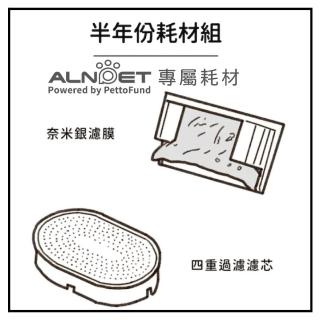 【ALNPET】寵物智慧偵測殺菌式飲水機｜半年份濾芯濾膜組｜濾芯x2+濾膜x1(by Pettofund)