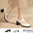 【J&H collection】日系瑪麗珍一字扣帶穩固粗跟鞋(現+預  黑色 / 白色)