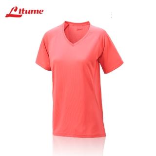 【Litume】PT003S Polartec PowerGrid經典女排汗休閒Tshirt(抑菌抗臭吸濕排汗女戶外登山V領T恤)