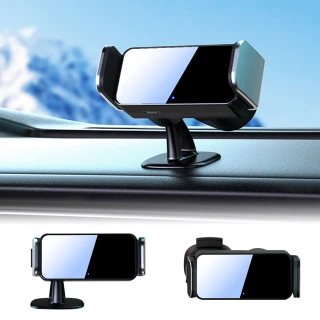 【YUNMI】鏡面萬向儀錶板手機支架 電動自動夾緊 鋁合金汽車手機架 車用導航支架