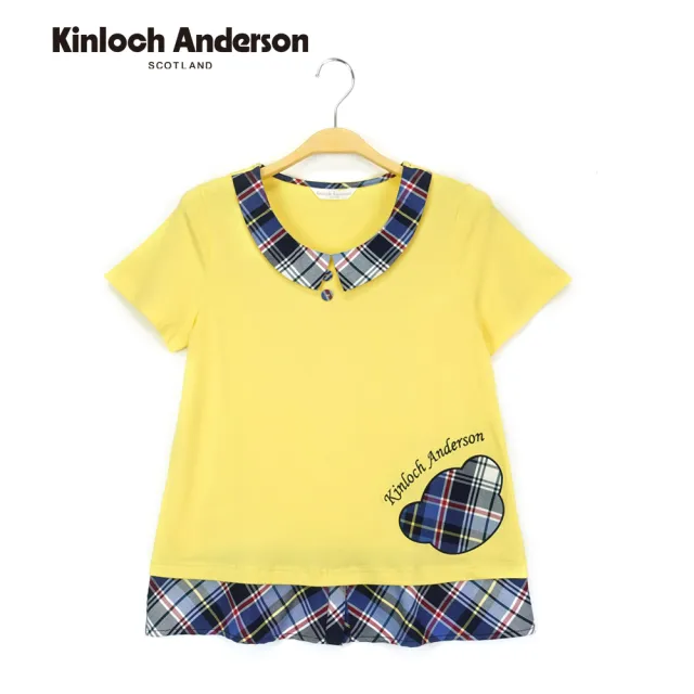 【Kinloch Anderson】金安德森女裝 假兩件小熊刺繡上衣(黃)