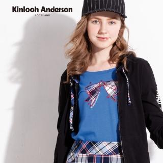 【Kinloch Anderson】圓領刺繡圖蝶結上衣 金安德森女裝(藍)