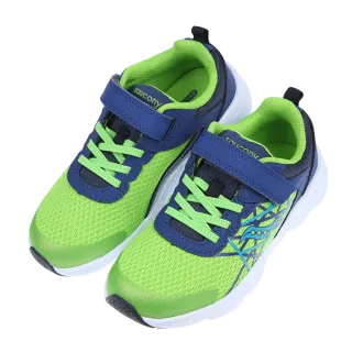 【布布童鞋】索康尼Saucony海軍藍綠兒童機能運動鞋(W2J061C)