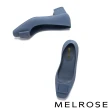 【MELROSE】氣質高雅方釦造型防水方頭低跟鞋(藍)