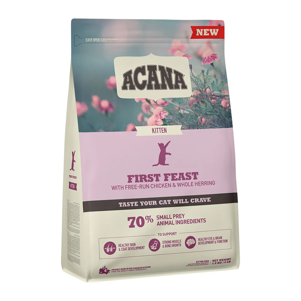 【ACANA 】第一盛宴貓低GI配方1.8Kg放養雞肉+完整鯡魚+鮮雞蛋(WDJ推薦　全齡貓　貓飼料)