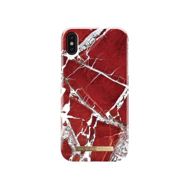 【iDeal Of Sweden】iPhone Xs Max 6.5吋 北歐時尚瑞典流行手機殼(斐紅珠寶大理石)