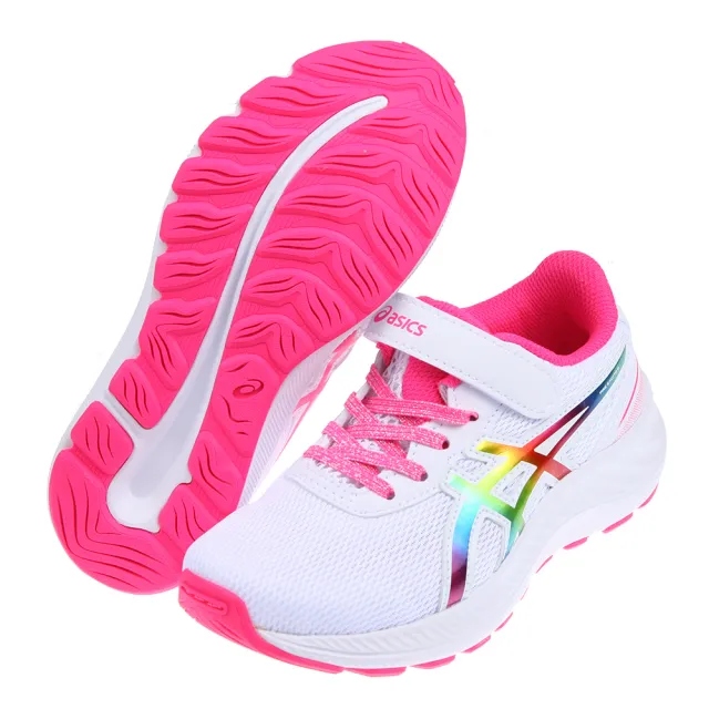 【布布童鞋】asics亞瑟士EXCITE炫彩粉白色兒童機能運動鞋(J2D280M)