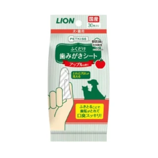 【LION 獅王】親親齒垢清潔紙巾-犬貓用 30pcs*2入組(LI00125/LI00474)