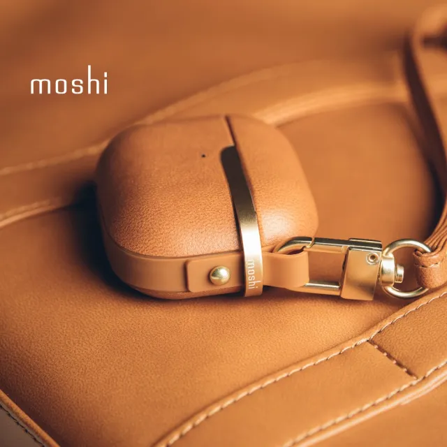 【moshi】AirPods 3 Pebbo Luxe 藍牙耳機充電盒皮革保護套(Airpods 3 gen.專用)