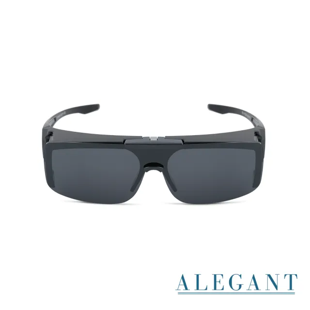 【ALEGANT】多功能可掀月影黑偏光墨鏡(MIT/掀蓋式/外掛式/上掀/全罩式/車用UV400太陽眼鏡/戶外休閒套鏡)